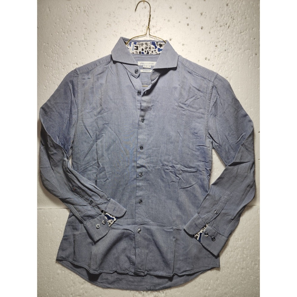 JILL By Jill Stuart Top Womens Small Blue Modern Fit Button Down Long Sleeve